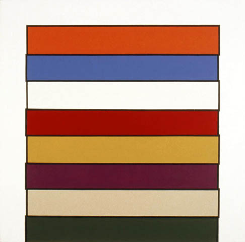 Stephen Westfall, Señor Stack, 2004, alkyd/oil on canvas, 36x36 inches