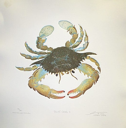 Matthew Smith, Blue Crab I, 2002, copper block etching print (edition of 300) on paper