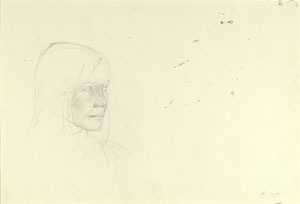 Andrew Wyeth, Her Daughter, 1972, pencil on paper, 19.75x30.75 inches
