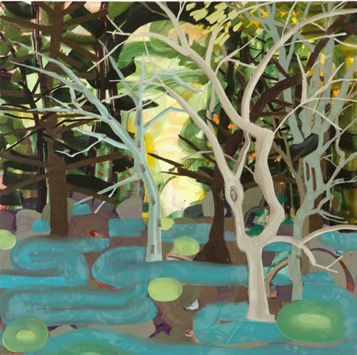 Elisabeth Condon, Woods, 2007, oil and acrylic on linen, 24x24 inches