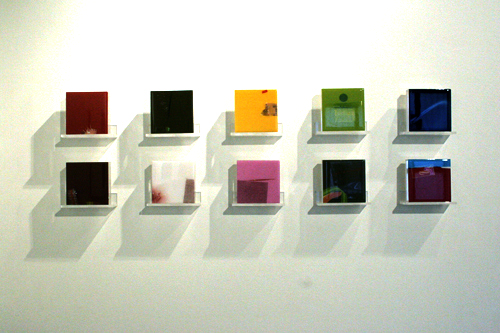 Nicole Stager, multiple pieces (Ciba, Grapple, Rube, Algo, Furn, Bair, Brace, Grape 01, Grape 02, Brace), 2008, unique chromogenic photograms and resin