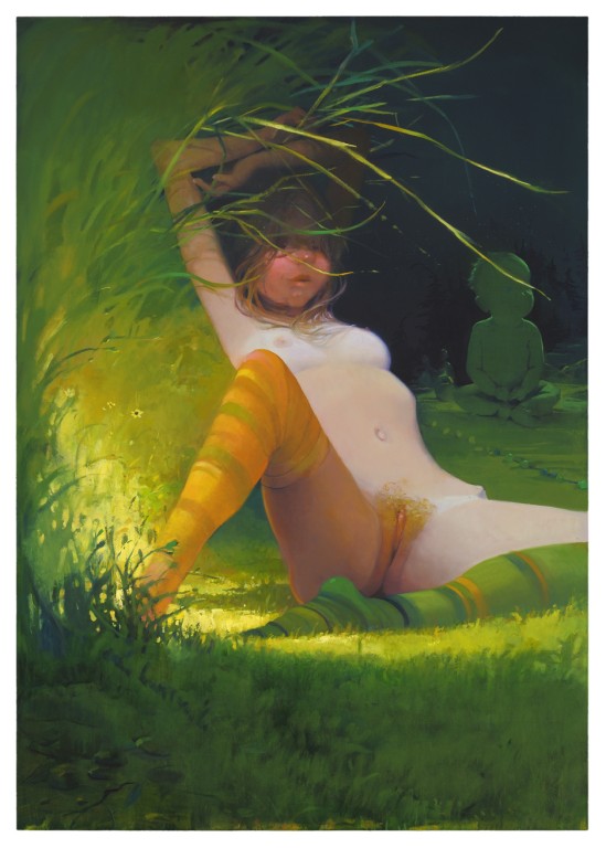 Lisa Yuskavage, Reclining Nude, 2009, oil on canvas, 72x51 inches