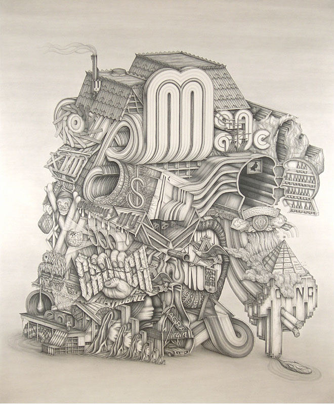 Frank Magnotta, Century 21, 2009, graphite on paper, 95x80 inches