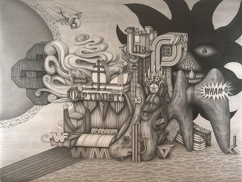 Frank Magnotta, Grand Optimist, 2009, graphite on paper, 80x104 inches
