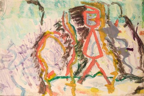 Larry Poons, Untitled, c.1992, monotype, 15x22 1/4 inches